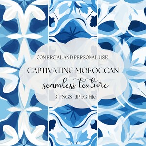 Captivating Moroccan Seamless Backgrounds - Versatile for Commercial Projects - JPEG Files