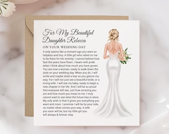 Daughter on Your Wedding Day Card