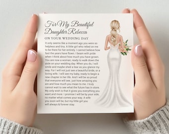 Daughter on Your Wedding Day Card