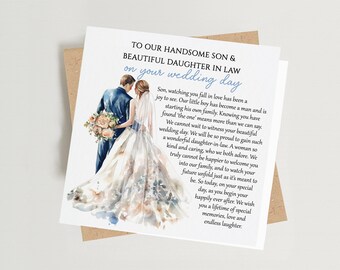 Son and Daughter In Law on Your Wedding Day Card