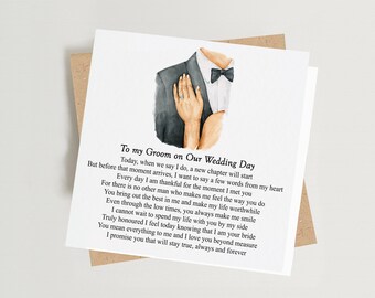 Groom on Wedding Card | Future Husband Card | Groom to Be Verse | Promise from Bride