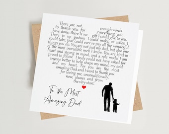 Heartfelt Dad Poem Card | Sentimental Card for Dad Birthday, Father's Day or Just Because