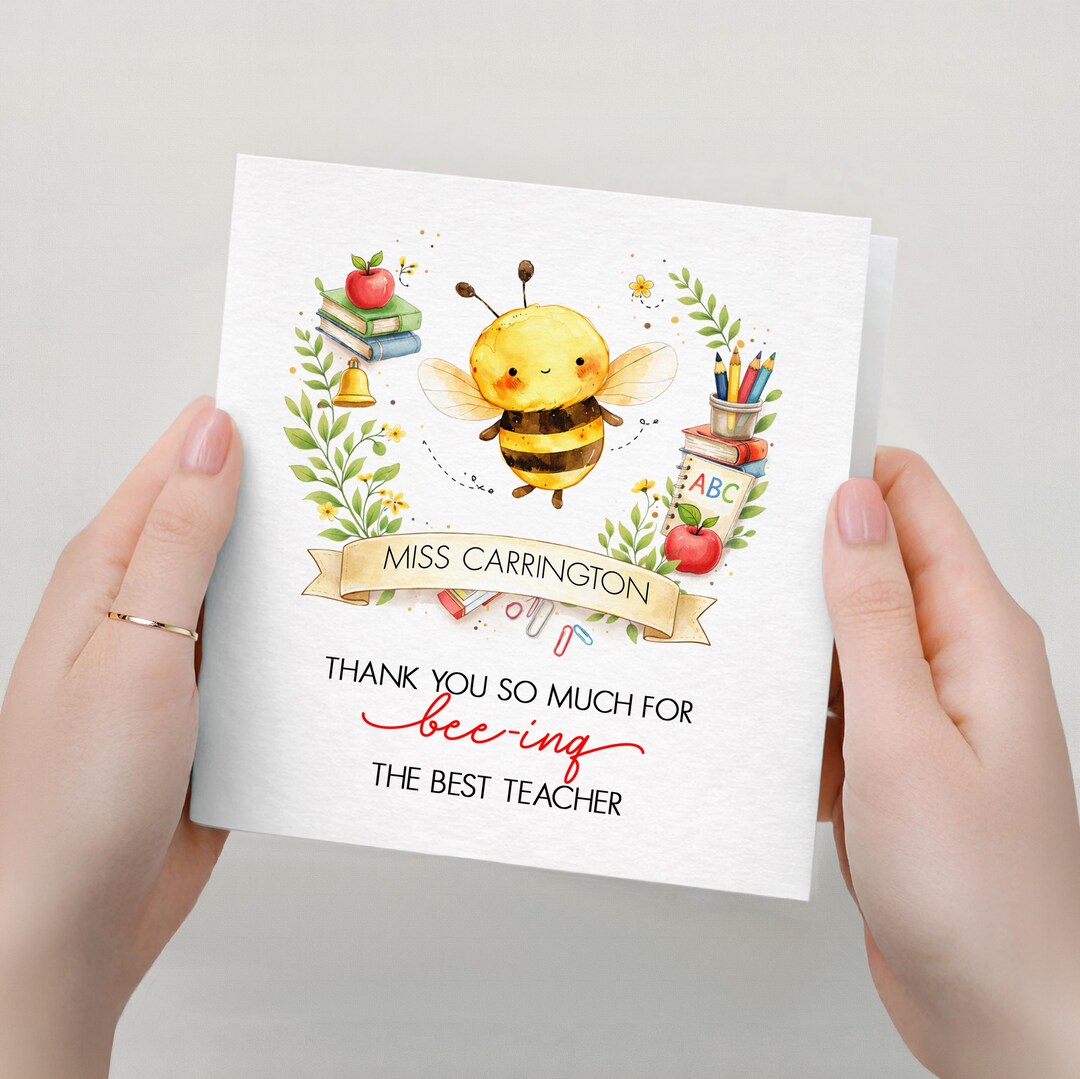 Thank You Teacher Card | End of Term Year | Teacher Leaving ...