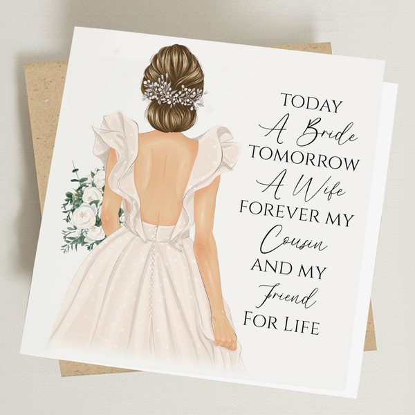 Cousin Wedding Card - To My Cousin on Your Wedding Day - Cousin Greeting Card