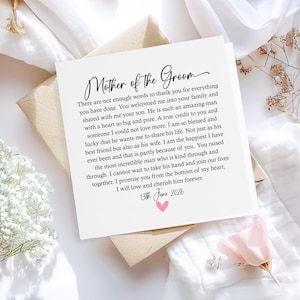 Tarjeta personalizada para la madre del novio/tarjeta con poema de la novia/futura suegra/tarjeta con poema de boda