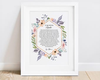 Auntie Poem Print | Sentimental Poetry Verse from Niece or Nephew