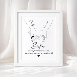 Personalised Sister Gift | Moving Away | Leaving Home | Long Distance Sister Gift | Family Forever Quote Wall Art
