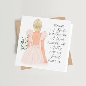 carte de mariage tante | à ma tante le jour de votre mariage | Carte de vœux Ma tante et mon ami