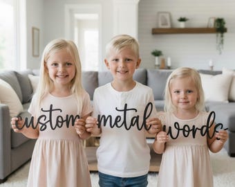 Insegna in metallo personalizzata - Parole in acciaio tagliate al laser personalizzate
