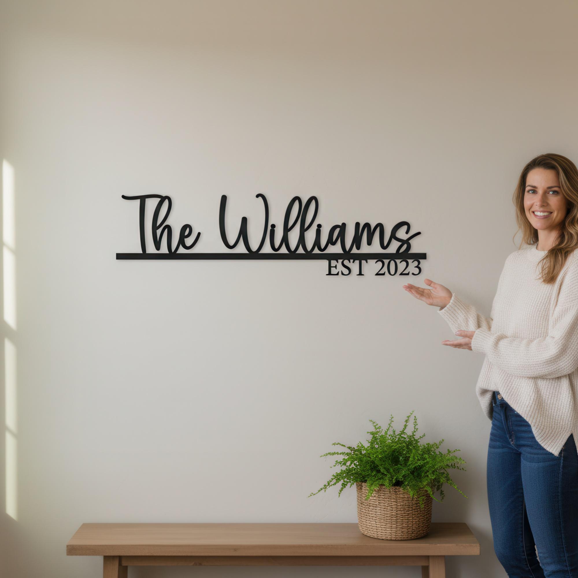 Custom Family Name Metal Sign – Personalized Last Name Wall Decor - Etsy
