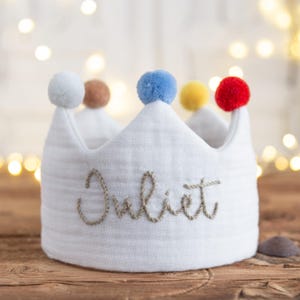 Corona ricamata a mano per bambini - Corona di compleanno per bambini - Accessorio per foto di bambini