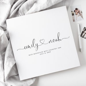 Simple custom wedding guest book, 60 pages, 2 size choices