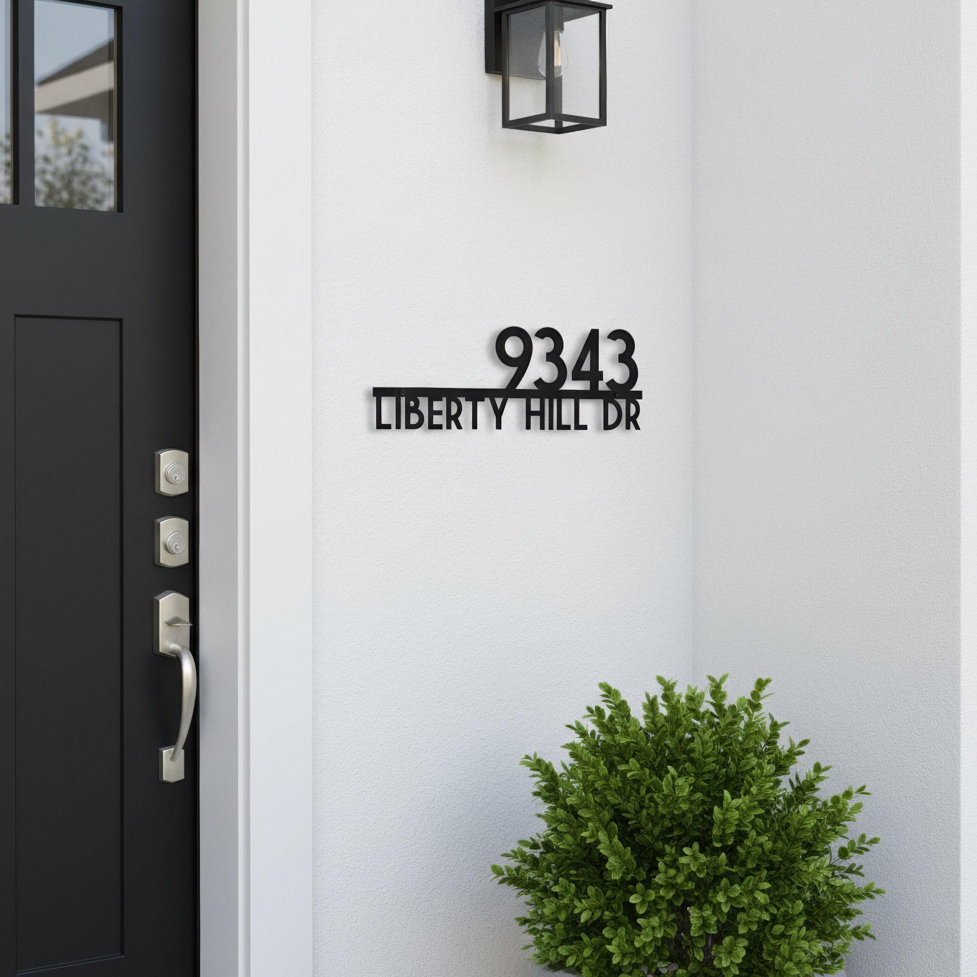 Custom Metal Address Sign – Modern House Numbers Plaque - Etsy