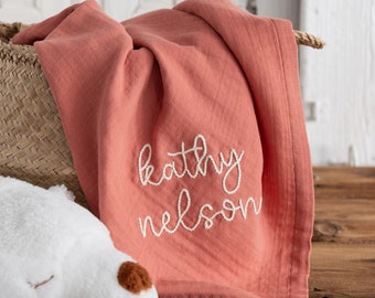 Personalized Baby Blanket with Custom Embroidery, Name Blanket for Newborns, Baby Shower Gift, Nursery Decor, Unique Baby Bedding