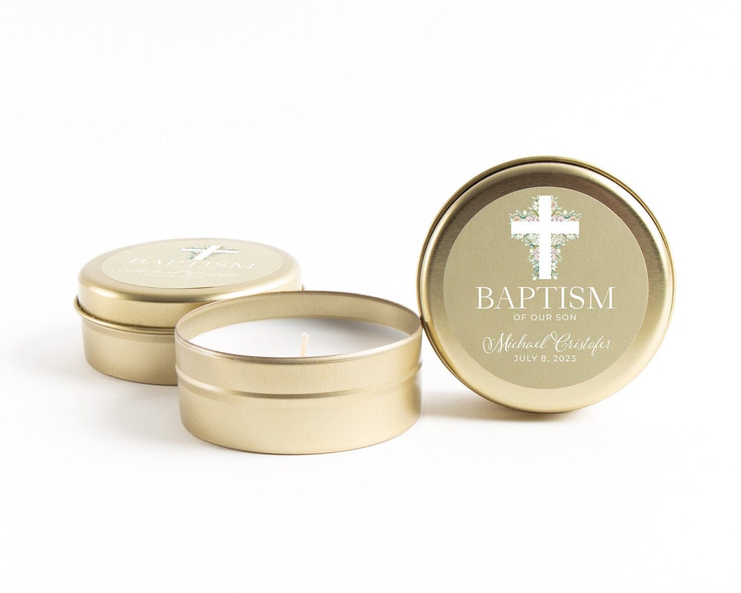 Baptism Candle Favors for Guests Personalized Baptism Etsy