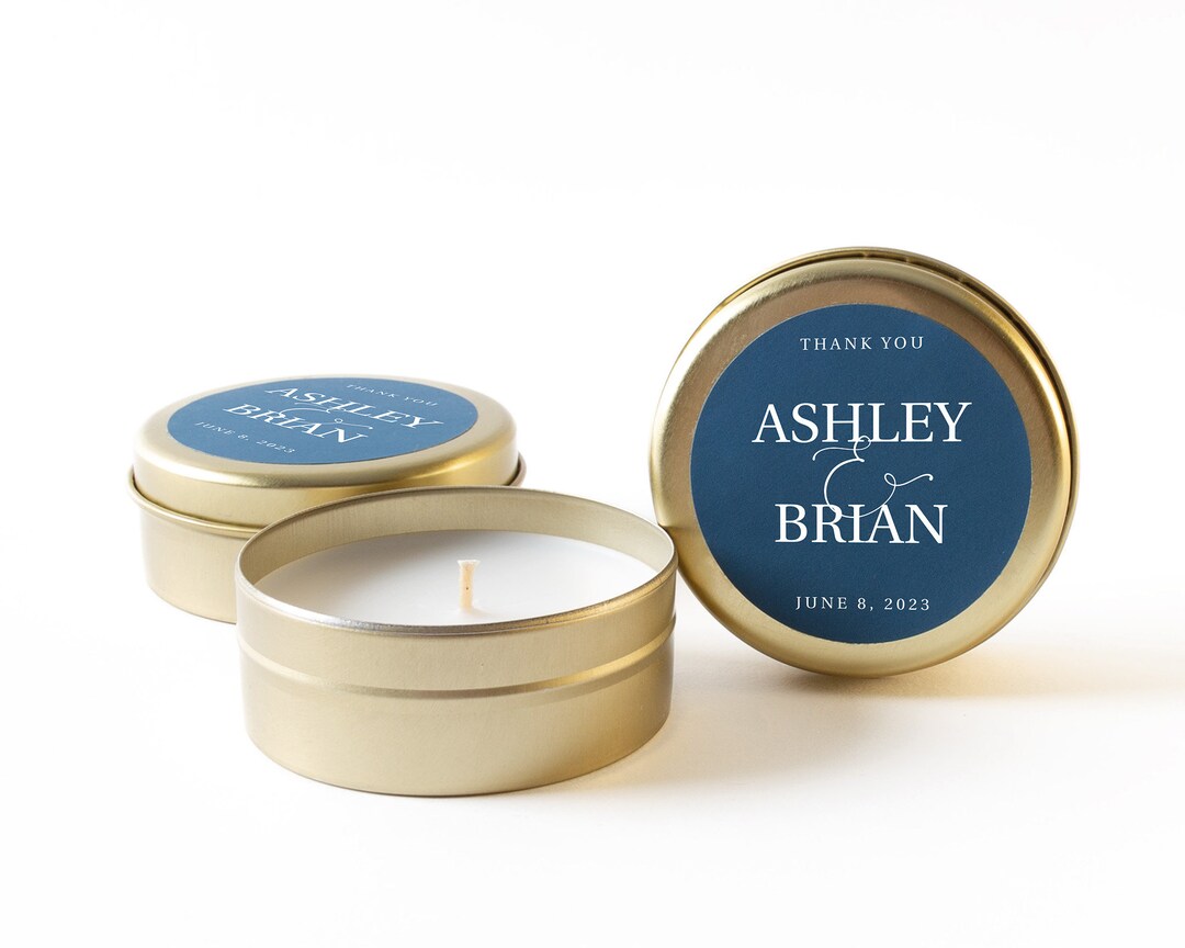 Custom Candle Favors for Wedding, Thank You Candles, Bulk Soy Wax ...