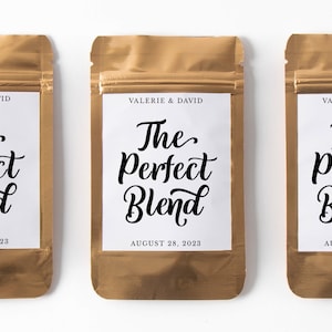 The perfect blend coffee favor Set of 10 bags, custom coffee wedding favor, coffee favors, bridal shower favors, wedding favors