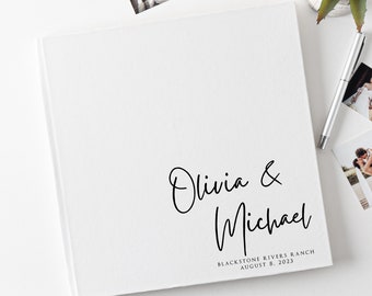 Personalized wedding guest book, Simple modern design guest book