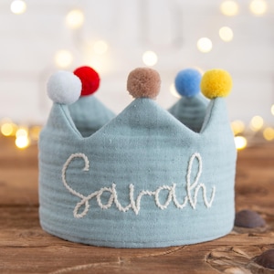Corona di compleanno ricamata a mano per bambini - Accessorio per feste per bambini