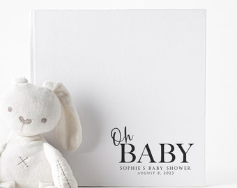 Custom baby shower guest book, Baby shower keepsake gift, Wishes for baby, Oh baby