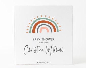 Baby shower guest book, Personalized baby shower gift, Hardcover guest book, Baby keepsake gift