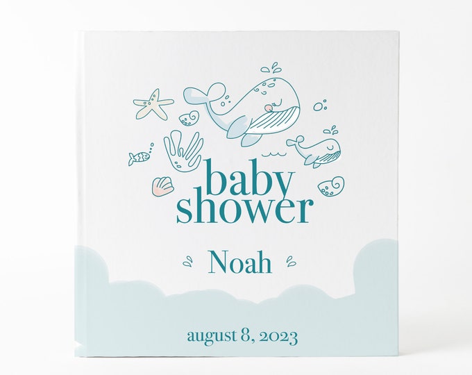 Personalized baby shower guest book, Custom baby keepsake gift, Hardcover guest book