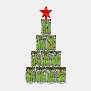 Vintage Pickle Christmas Tree PNG: Canned Pickles Art (Digital Download)