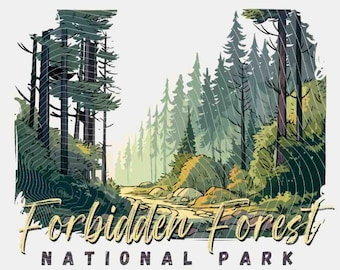 Parque Nacional del Bosque Prohibido PNG: Regalo para un fanático del mago (descarga instantánea)