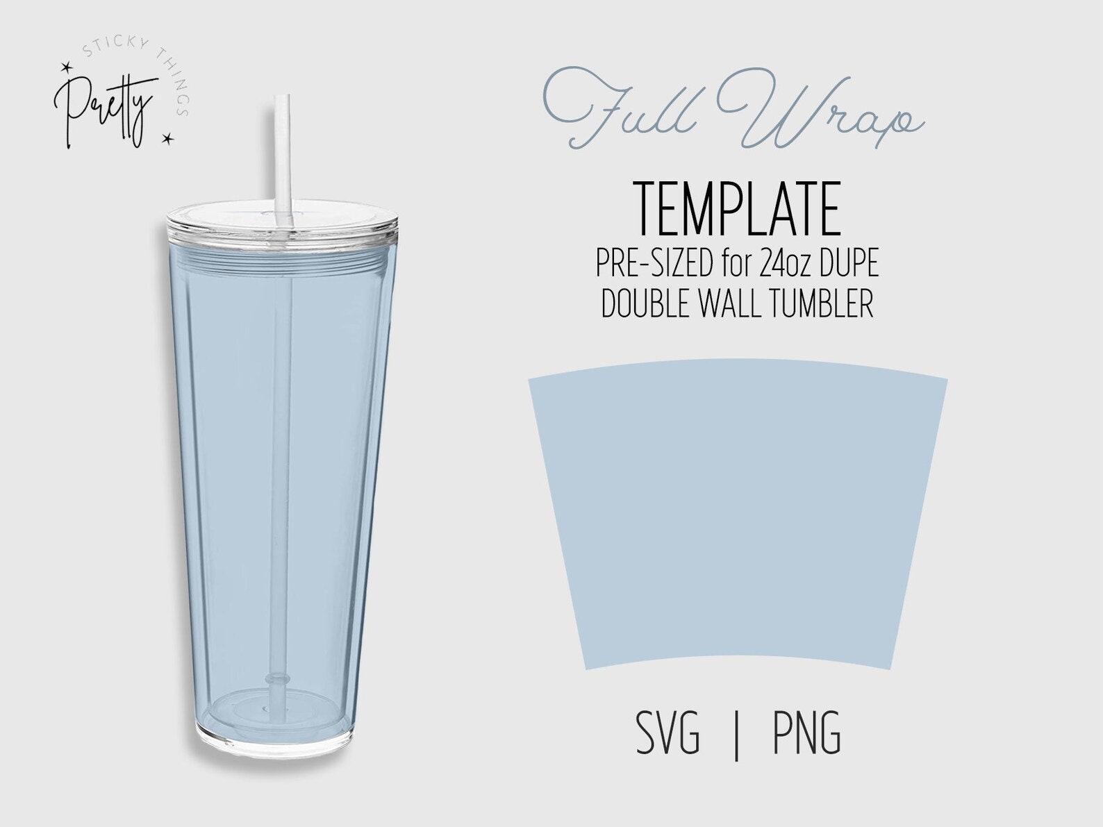 Full Wrap Template SVG - Acrylic Cup Wrap SVG - (1618327)
