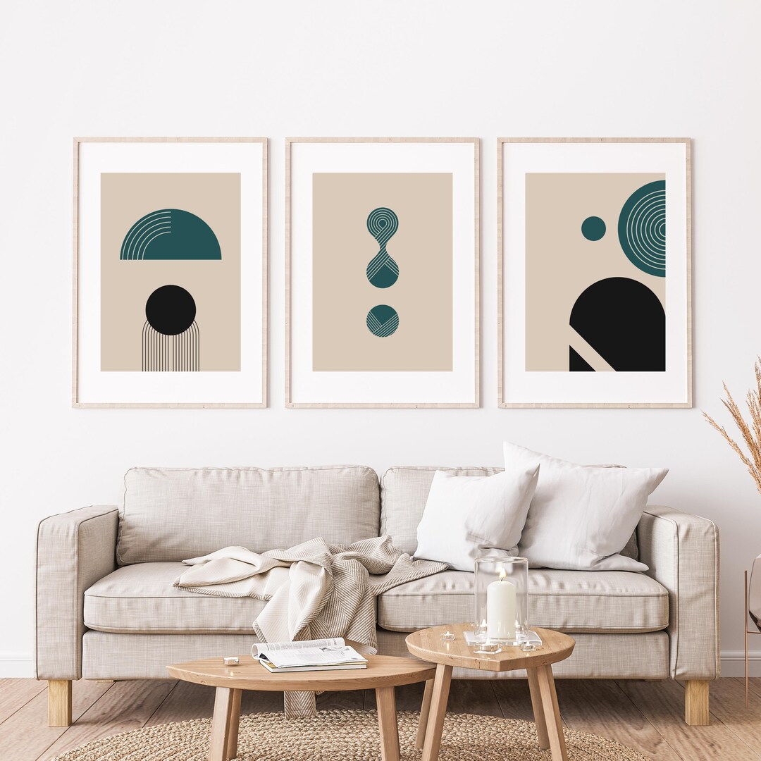 Bauhaus Poster Set of 3, Modern Mid Century Printable Art, Gallery Wall ...