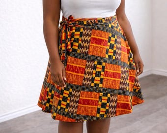 African Print Wrap Skirt for Women | Ankara High Waist Skirt | Handmade African Clothing | Boho Ethnic Skirt | Black History Month Present