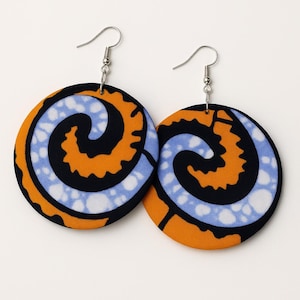 African print Earrings\ Colorful Ankara Statement Earrings\ Afrocentric Dangle Earrings\ African Gift For Her\ Round Drop Earrings