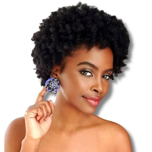 Ankara Print Button Earrings\ African Statement Button Earrings\ African Ankara Fabric Covered Button Earrings\ Hypoallergenic Button Studs