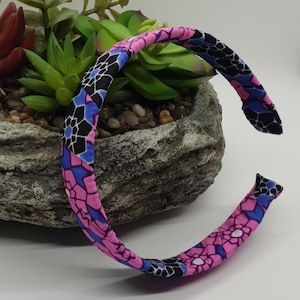 African Print Headband\ Ankara Cute Headwear\ Afrocentric Headpiece\ Women Hairband\ Gift For Her\ Blue Ankara Print Headband