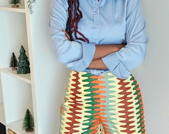Ankara Stylish Shorts / Confortable Stretchy Ankara Shorts/ High Waist Allover Print Shorts / Perfect Christmas Gift Idea & Outfits