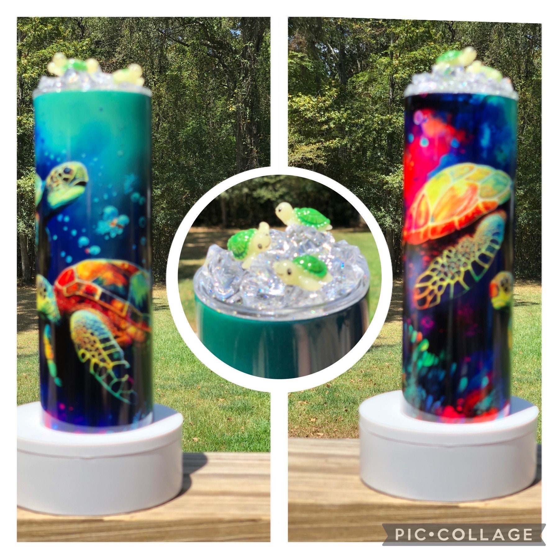 Turtle Alcohol Sea Turtles Alcohol Ink Sublimated Tumbler With Optional 3D Topper - Etsy