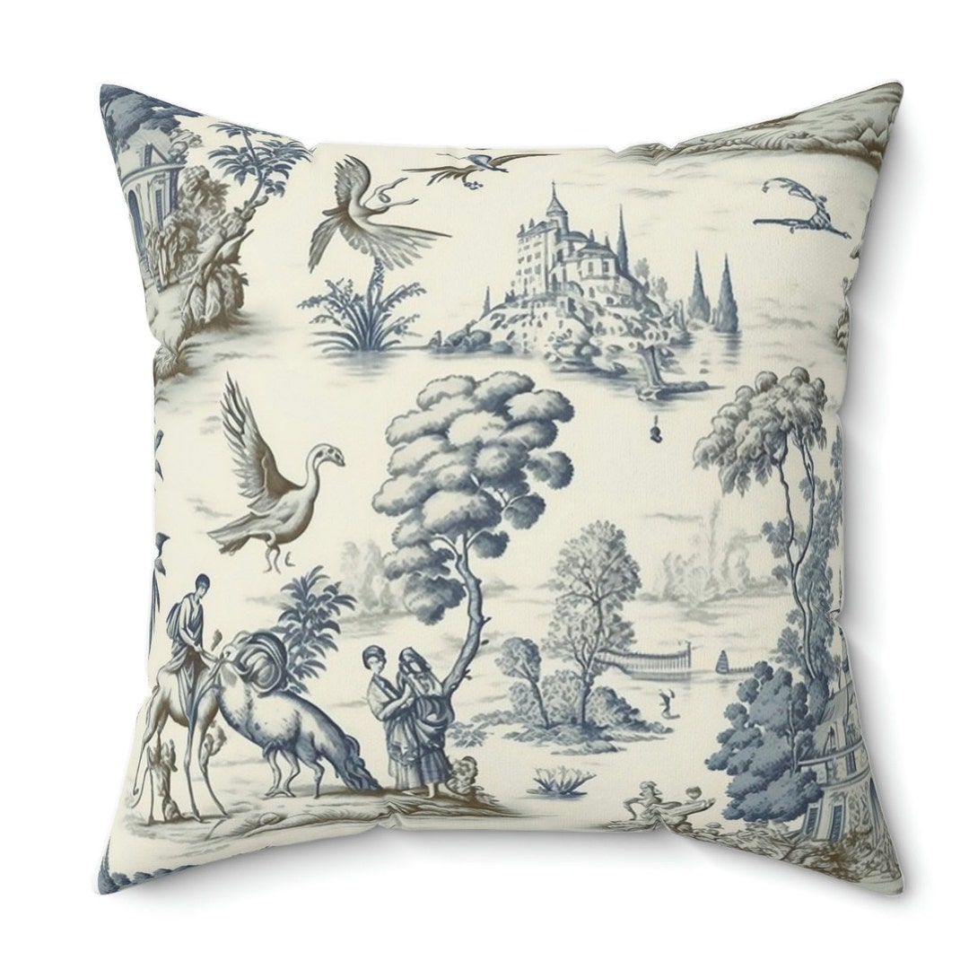 TOILE DE JOUY Pillow Chinoiserie Pillow Cottagecore French Etsy