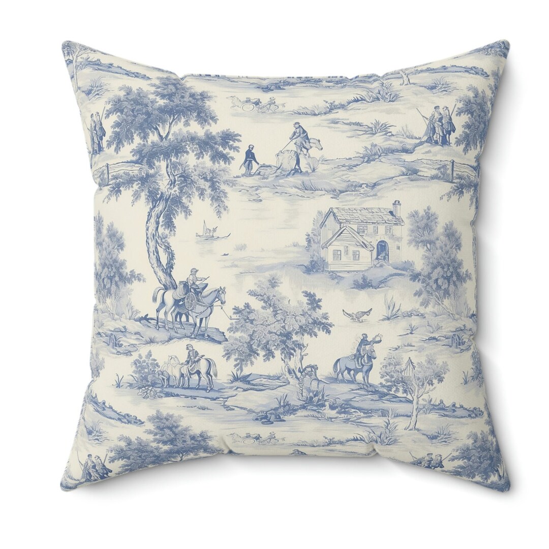 TOILE DE JOUY Pillow Chinoiserie Pillow Cottagecore French Etsy