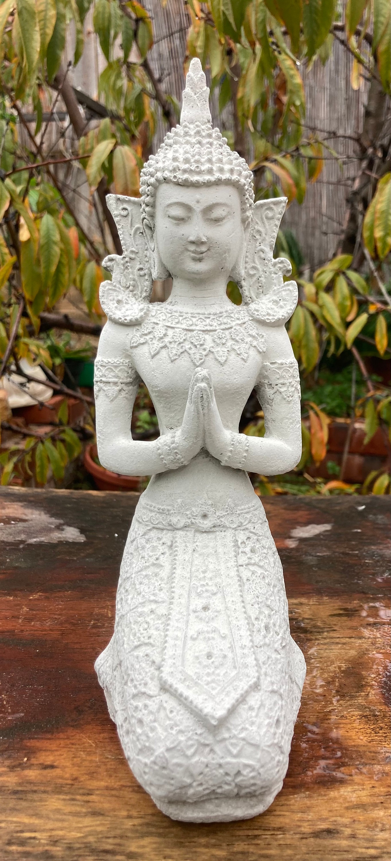 Praying Kneeling Buddha Statue/ Natural Stone Concrete - Etsy