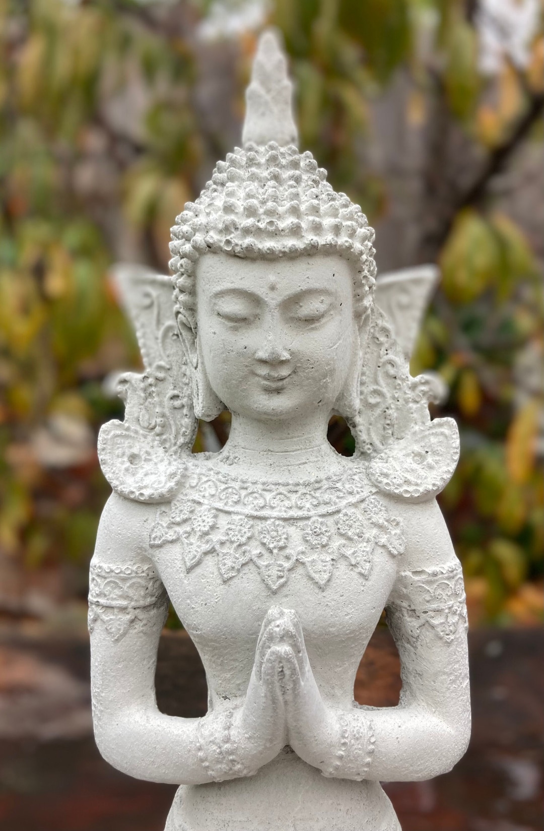 Praying Kneeling Buddha Statue/ Natural Stone Concrete - Etsy