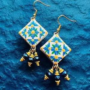 Anacapri earrings, hand-painted, light, elegant, unique, original Italian jewels as a gift image 2