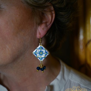 Anacapri earrings, hand-painted, light, elegant, unique, original Italian jewels as a gift image 3