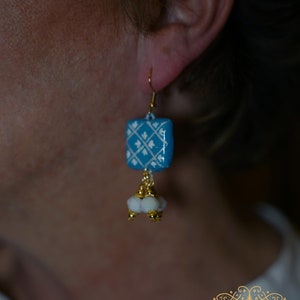 Boucles d'oreilles Vietri in Costiera, bijoux italiens peints à la main, légers, élégants, uniques, originaux en cadeau image 3