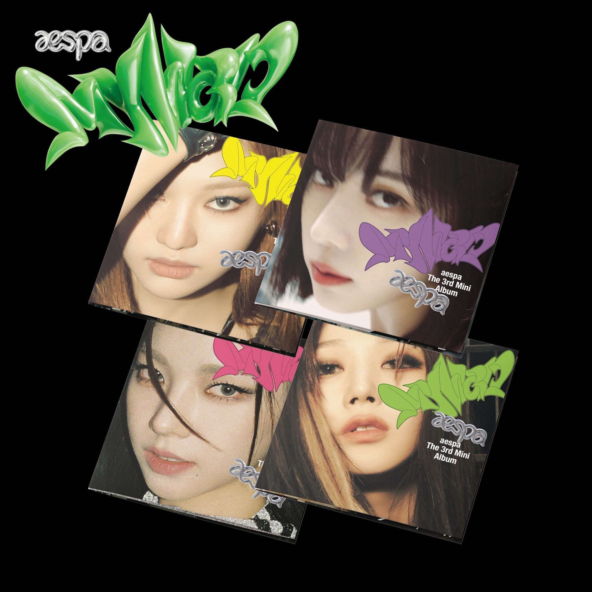 Aespa Official MD MY WORLD Epoxy Sticker Postcard Book
