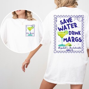 Margs and Matrimony Bachelorette Party Shirt, Mexico Bachelorette, Margarita Shirt, Custom Name and location Bridesmaid Gift, Bride Crew