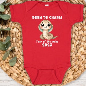 Year of the Snake Baby Bodysuit, Chinese Zodiac Lunar New Year Outfit, Newborn Clothing, Baby Shower Gift, 2025 baby keepsake