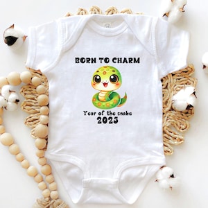 Year of the Snake Baby Bodysuit, Chinese Zodiac Lunar New Year Outfit, Newborn Clothing, Baby Shower Gift, 2025 baby keepsake