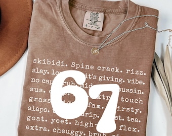 Comfort Colors 6 7 Shirt, Funny Number Meme Tee, Six Seven T-Shirt, Viral Meme Shirt, Trendy Graphic Tee, Retro 6 7 Shirt, Funny 6 7 tee