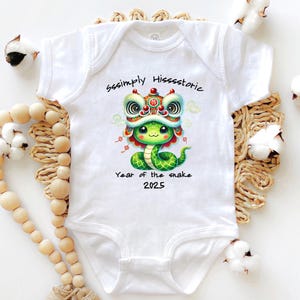 Year of the Snake Baby Bodysuit, Chinese Zodiac Lunar New Year Outfit, Newborn Clothing, Baby Shower Gift, 2025 baby keepsake