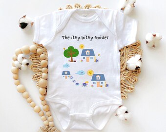 Itsy Bitsy Spider Shirt, Nursery Rhyme Bodysuit, Halloween Spider Tshirt, Halloween Gift For Kids, Spider Shirt Kids, Toddler Spider Shirt